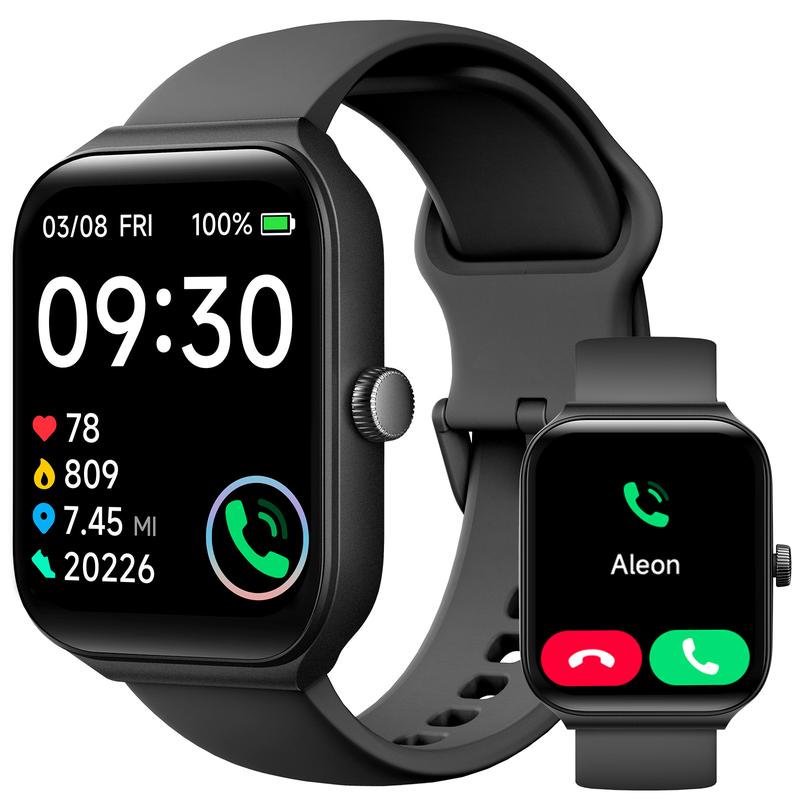 TOOBUR Smart Watch with BT Answer/Make Calls, Smart Voice Assistant, Sleep Tracking, IP68 Waterproof, Step Calorie Activity Tracker, 100 Sports Fitness Tracker, 1.95" Smartwatch for Men Women, Compatible iOS&Android Phones 1