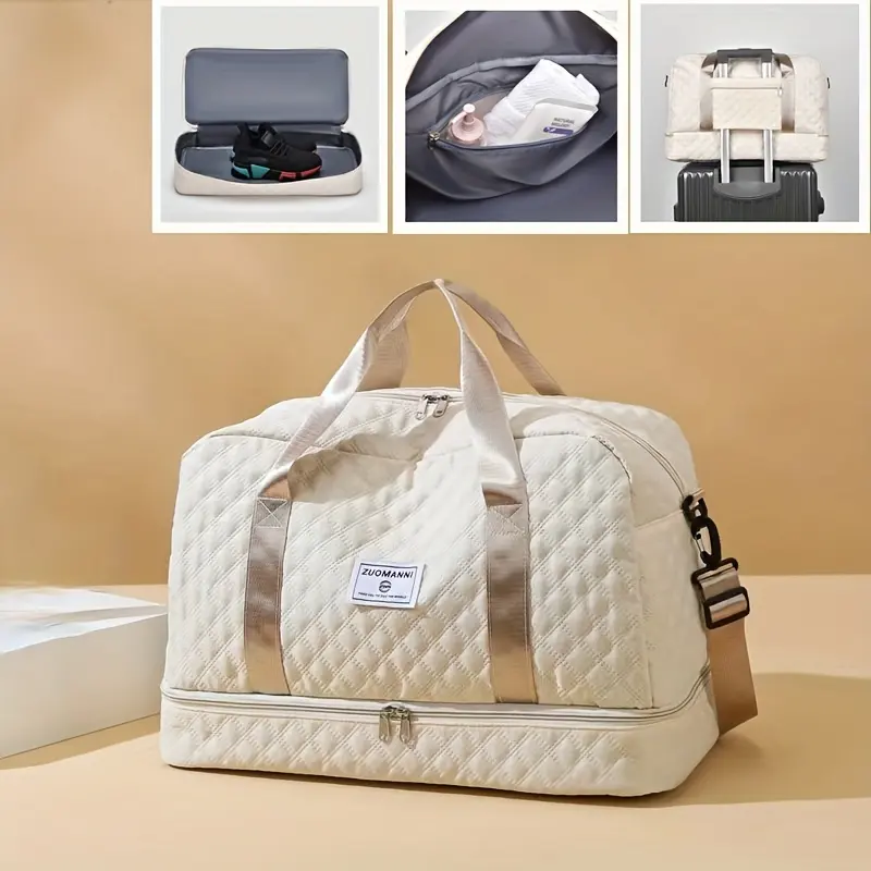 Multifunctional Clothes Protection Bag Portable Short Trip Bag Maternity Hospitalization Mom Bag with Shoe Storage Bag Single Shoulder Crossbody Bag Dry and Wet Separation Sports Fitness Bag Hand Luggage Bag