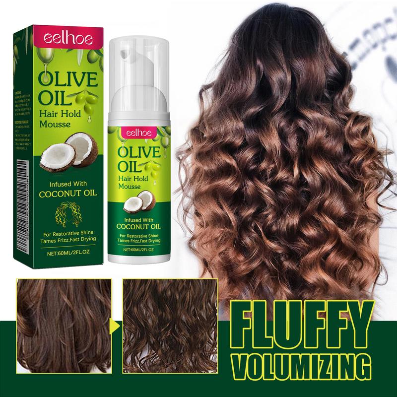 Product Introduction of EELHOE Olive Oil Hair Hold Mousse, Curly Hair Styling Moisturizing And Curling Style Durable Frizz Proof Mousse 6