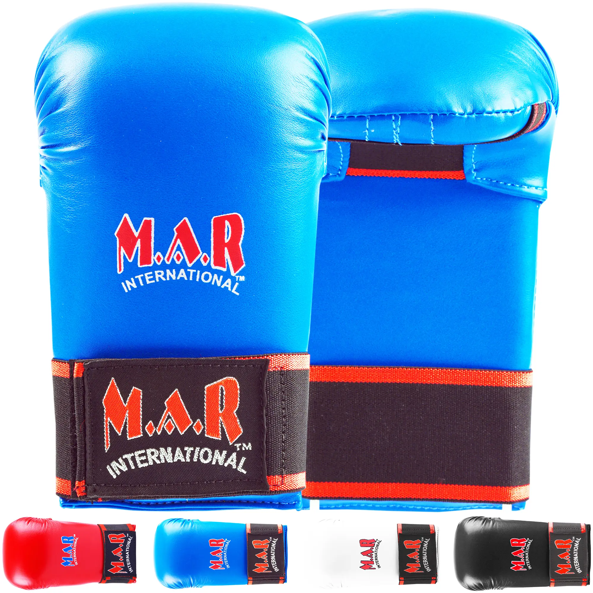 MAR | Blue Karate Mitts for Martial Arts Fighting, Sparring & Training Gloves, Lightweight MMA Gloves, Karate Mitts, Molded Foam Padding Semi-Contact Gloves, Mixed Martial Arts Gloves