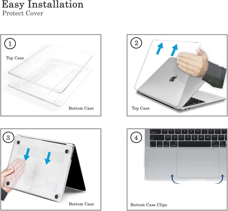 Crystal Clear Case for MacBook Air 13 inch (2010-2017) - Polycarbonate Hard Shell Cover for MacBook Air M1 A2337/A2179/A1932 6