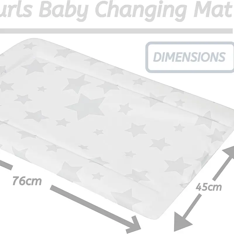 Baby Changing Mat with Foam Raised Soft Edges for Babies from Birth Upwards Wipe Clean and Waterproof Nappy Change Pad 76 x 45cm (Stars) 3