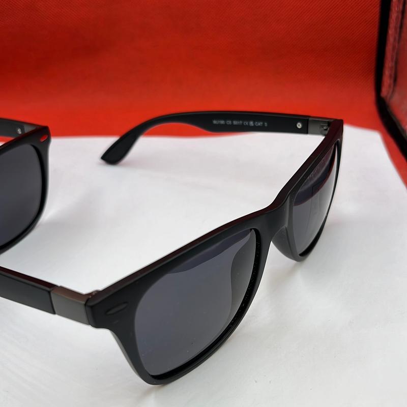 Polarised Sunglasses Mens Womens Lightweight TR90 Frame 100% UV400 Protection Black+Red or Black +Silver 7