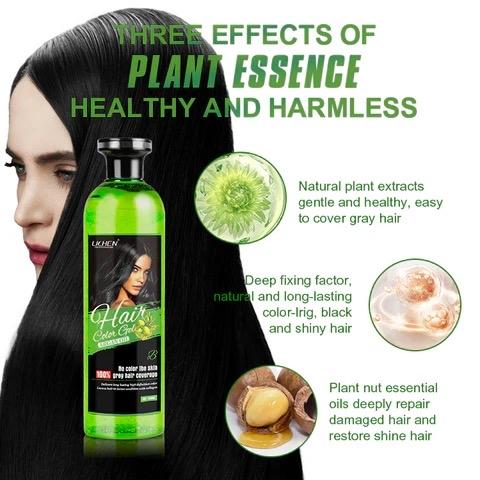 Lichen Professional Hair Color Gel LARGE SIZE NATURAL BLACK 500ml Hair Dye - Beard Color 6
