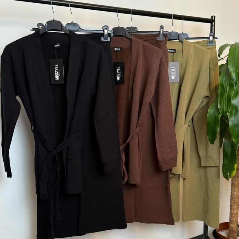 New Women’s Tie Belt Fine Knit Coord Set - womenswear - Knitwear - Sizes S, M, L 5