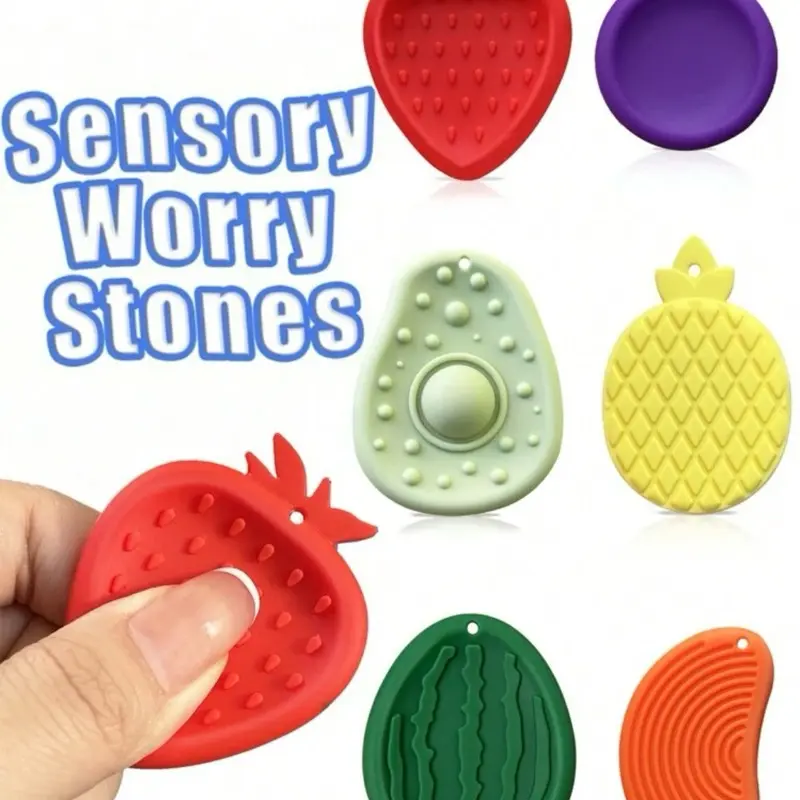 Sensory FRUIT Worry Stones  for Calming and Distraction - Textured and Sensory Stimming - Ideal for Neurodivergence
