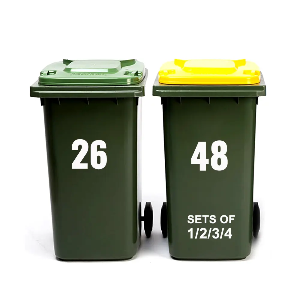 Papa Prints Personalised Bin Numbers for Wheelie Bins 17cm - Waterproof Stickers