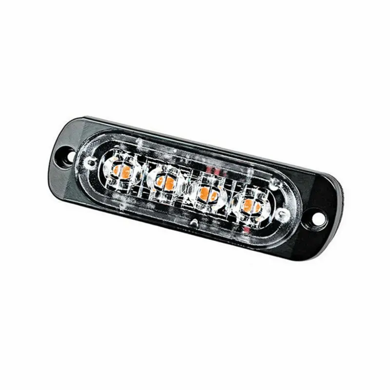 4x 4 LED Amber Recovery Strobe Flashing Grille Light Lightbar Truck Beacon Lamp 3