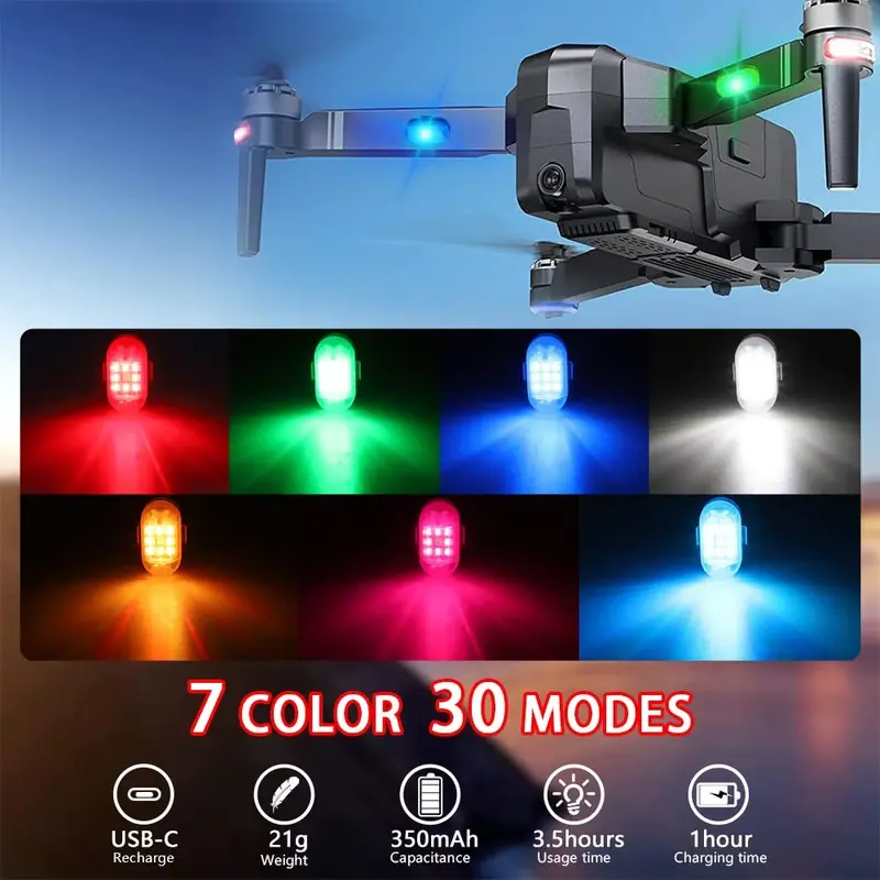 Wireless Car Strobe Lights with Remote Cool LED Flash Lamp Anti-Collision Drone Light 7 Color Warning Taillight for Car Aircraft Scooter Bike Motorcycle Night Warning Lights 8