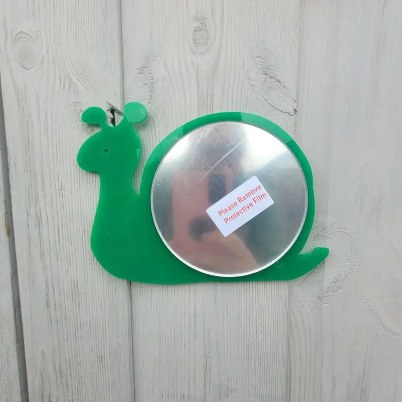 set of 5, acrylic snail mirrors, dragonfly ornaments NOT included. sensory garden 2