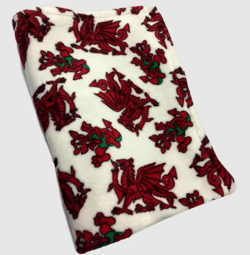 Wales Cymru Babies Coral Fleece Welsh Dragon Fleece Blanket