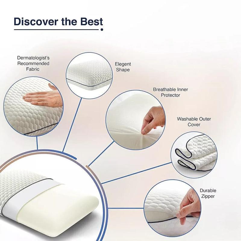 Airflow Pillows Memory Foam Pillow for Side, Stomach and Back Sleepers -  Relaxing Bed Pillow for Neck Pain ,Ultimate Comfort Hypoallergenic and Perfect for Restful Nights Dreamy Night Pillow With Airflow Tech Pack Of 1 Pack OF 2 5