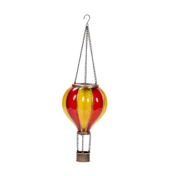 Rainbow OR Fiesta Flaming Balloon Smart Solar Hanging Lantern LED Flickering Flame 7