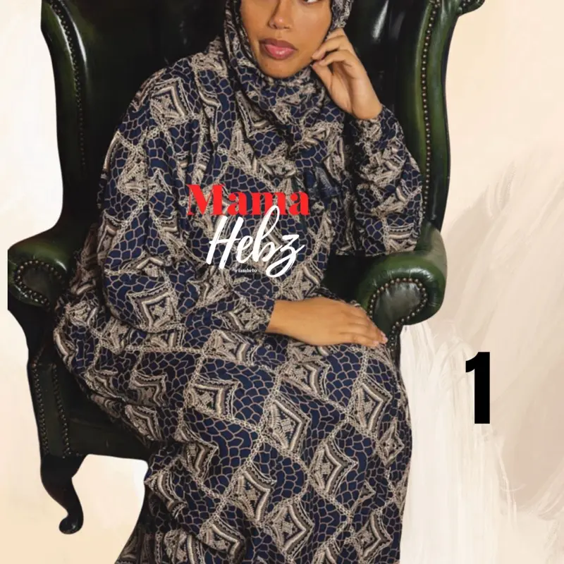 Women's 2 in 1 Prayer Outfit with Attached Hijab, Long Sleeve, Zipper, and Breathable Fabric