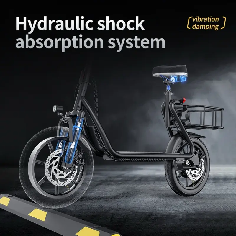 AOVOPRO ESBSPRO 500W 14 inch Commuter Electric Scooter with Seat &Carry Basket for Adults e scooters electricscooter uk 1
