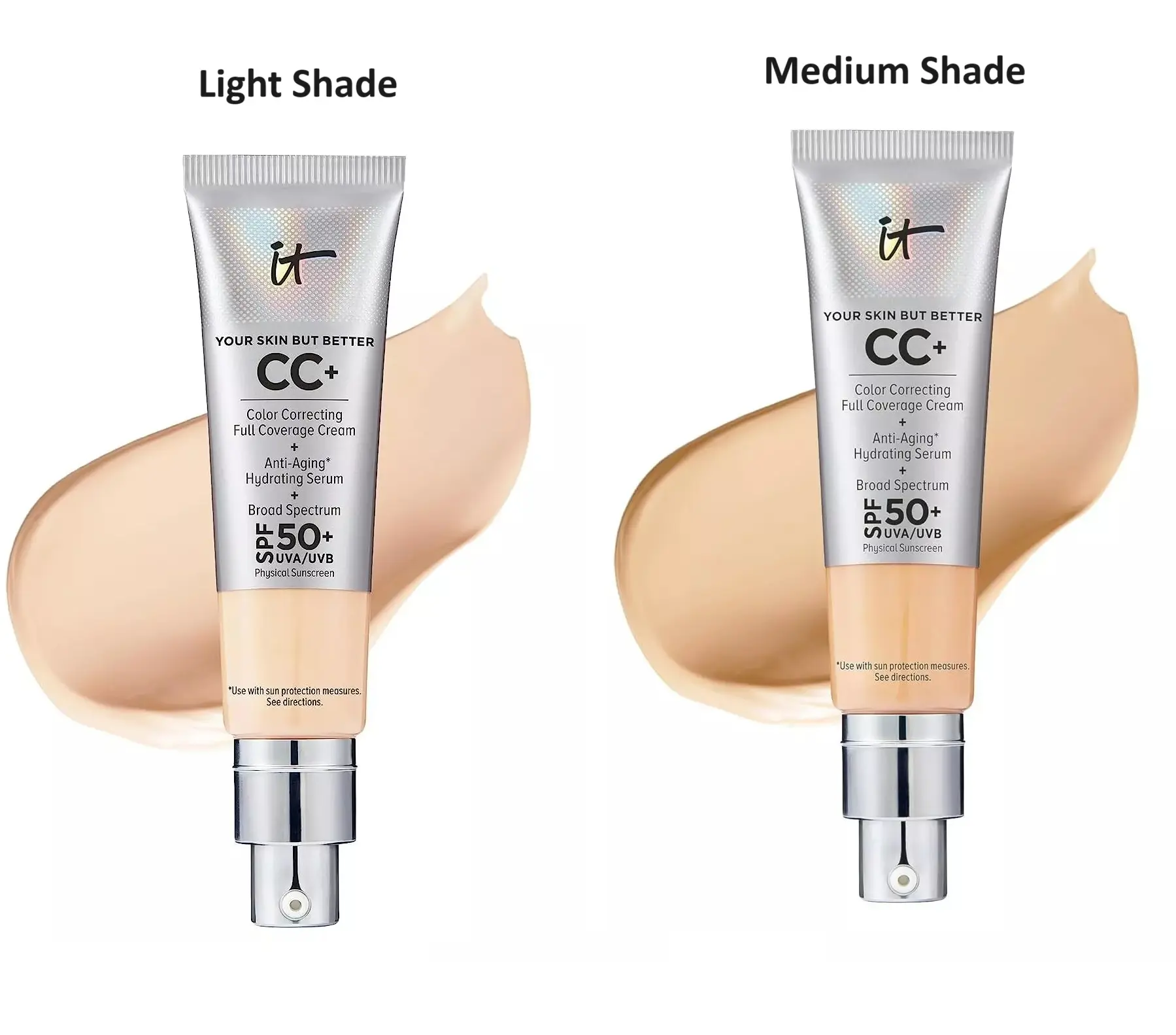 IT CC Color Correcting Cream in Light/Medium Shade with SPF 50+, 32ml, Fast and Free Shipping Makeup Uv