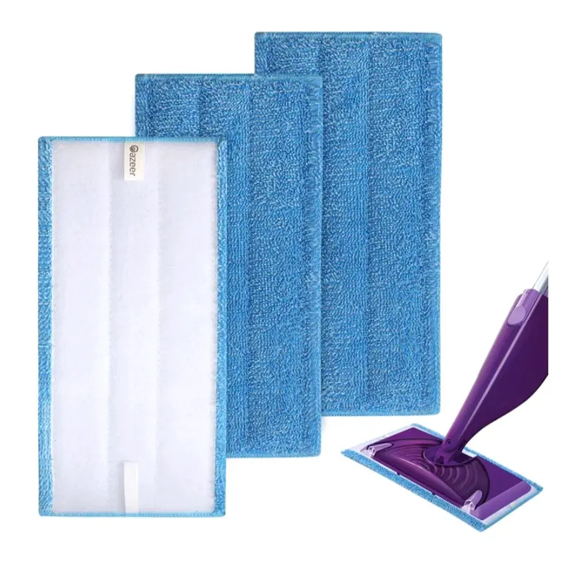 Gazeer 6pack Reusable Pads Compatible with Flash Power mop,Refill Pads for Flash Power mop - Washable Mop Pads for Wet and Dry Sweeping 0