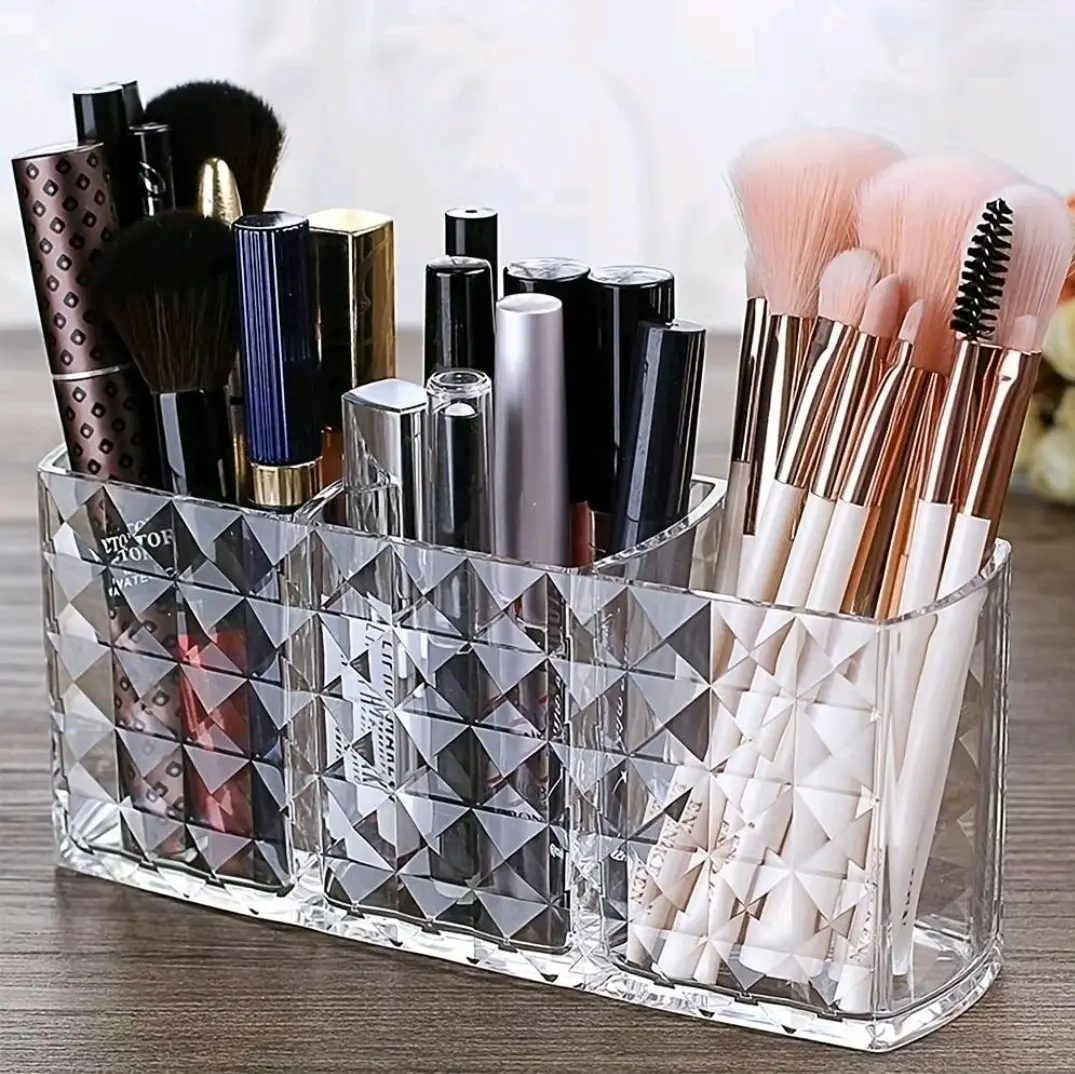 Acrylic Diamond Pattern Brush Organiser Racks - Home Organizer