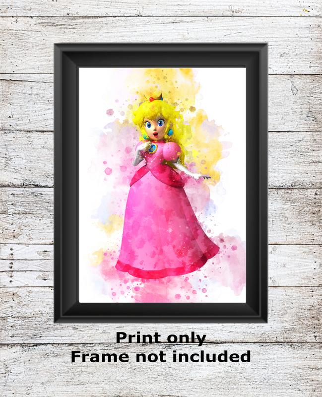 Super Mario unframed watercolour wall art childrens bedroom A5 A4 A3 High Quality Prints 8