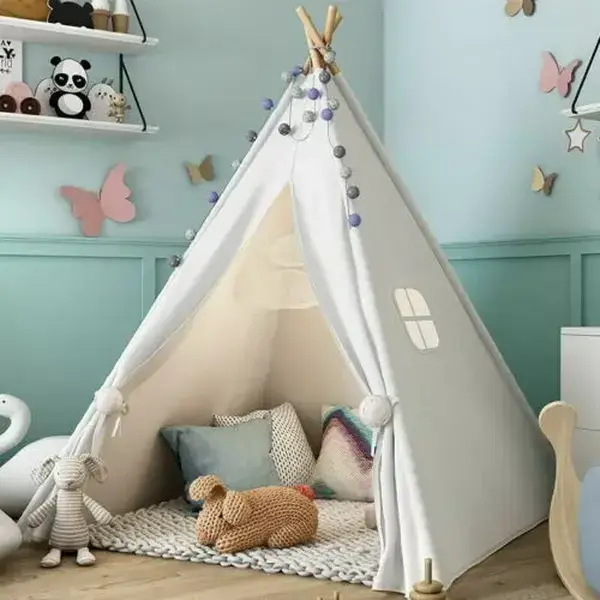Large Kids Teepee Indian Tent Canvas Indoor & Outdoor Children DIY Play House Tent tree teepee toddler  house