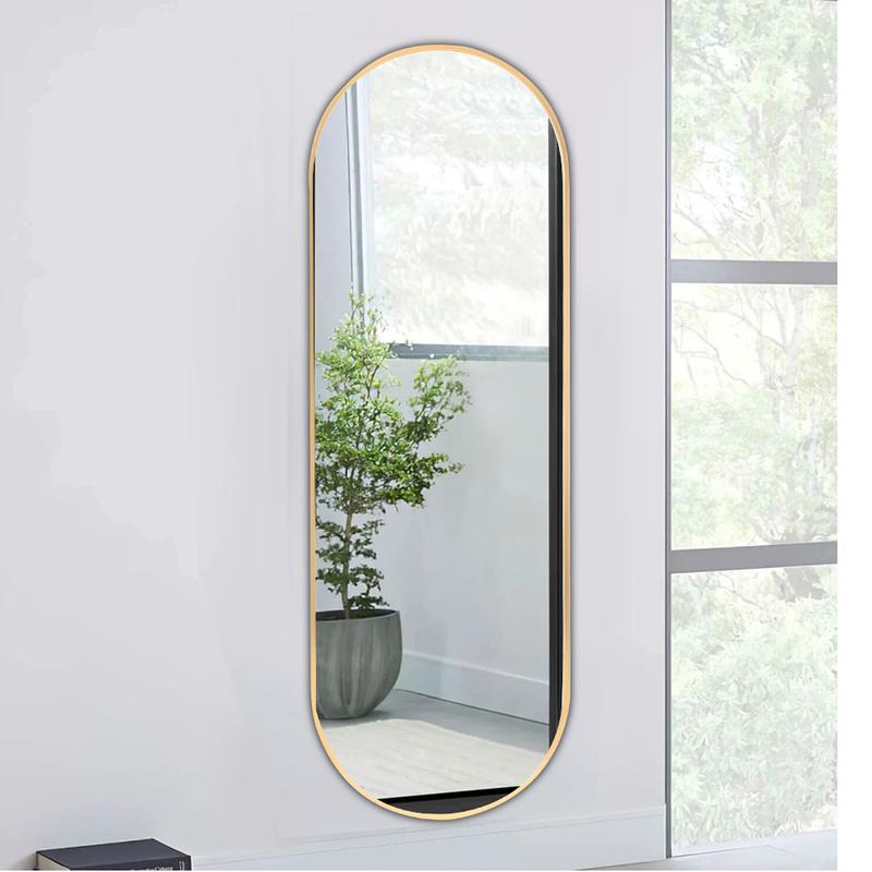 Lifeideas Modern Oval Metal Full Length Mirror Full Boby Wall Mirror Home Decoration Wall Decor 5