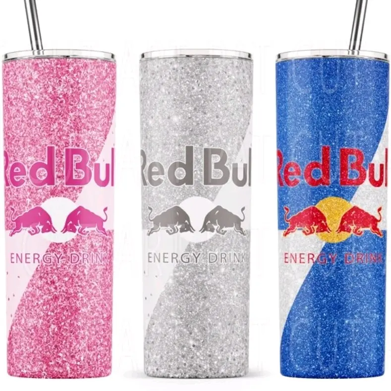 Red Bull 20oz Stainless Steel Tumbler with Straw Drinkware Water Bottles Washable Coffee viral