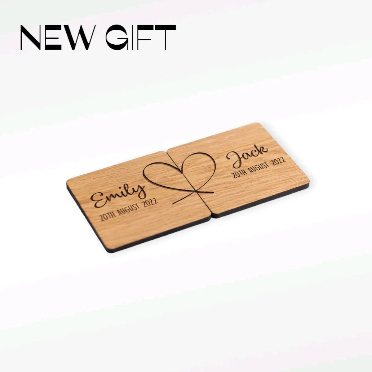 Wedding Love Heart Coasters Personalised