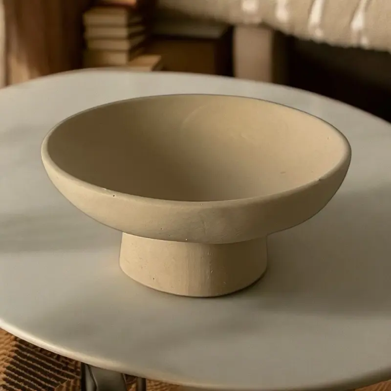 Handmade Contemporary Storage Candle Popery Holder Bowl Decor Jesmonite Round Ornament 1