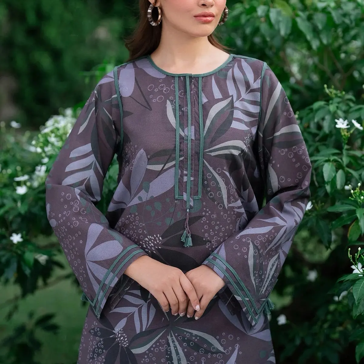 Baroque printed khaddar suit