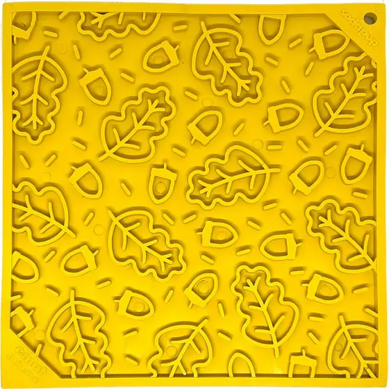 SodaPup Autumn Design eMat Enrichment Lick Mat - Yellow Lickimat for Dogs / Cats