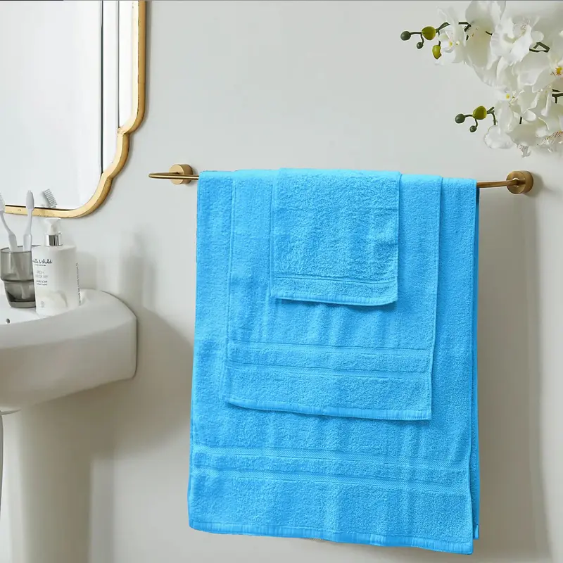 10 Piece Egyptian Cotton Towel Set - 2 Bath Towels (70cm x 120cm), 4 Hand Towels (50cm x 80cm), and 4 Face Towels (30cm x 30cm) - 500 GSM 4