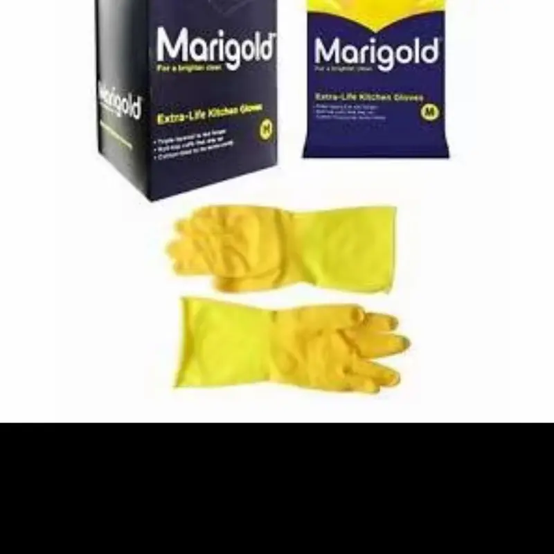 Medium Marigold Kitchen Cleaning Gloves - Pack of 3 Comfortable Household Hand 6