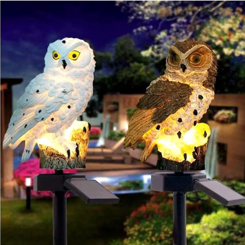 Owl Solar Powered LED Garden Lights Outdoor Ornament Lawn Light Lamp Waterproof 2