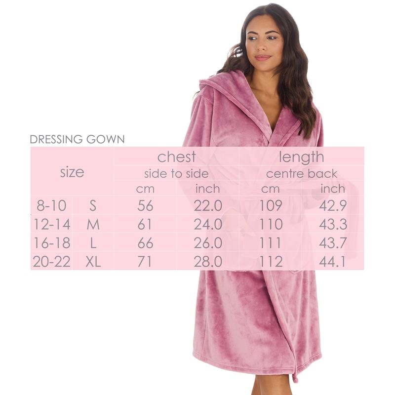 Luxury Blush Pink Womens Hooded Dressing Gown Shimmer Plush Fleece Housecoat S M L XL  Nightgown for Her Robe with Hood Chic Birthday Gift Loungewear Nightwear Lady Minimalist Basic 7
