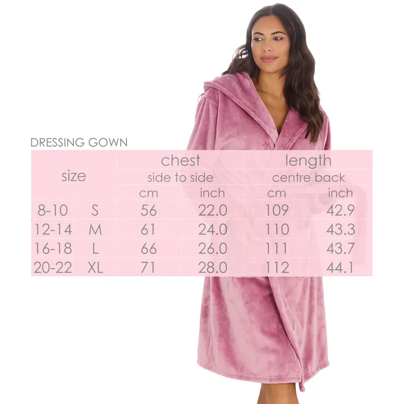 Luxury Blush Pink Womens Hooded Dressing Gown Shimmer Plush Fleece Housecoat S M L XL  Nightgown for Her Robe with Hood Chic Birthday Gift Loungewear Nightwear Lady Minimalist Basic 7