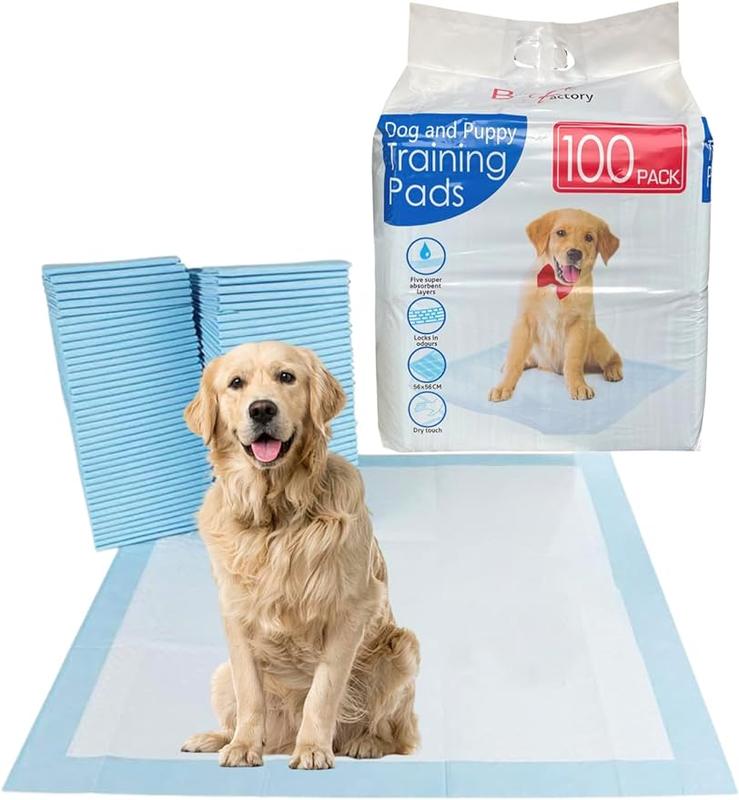 Bargain Factory - Pet Potty Training Pads for Dogs Puppy Pads - 5 Layers Super-Absorbent Waterproof - 56 x 56 cm - Disposable Puppy Pee Pads (Pack of100) pet  pad pet  pad 0