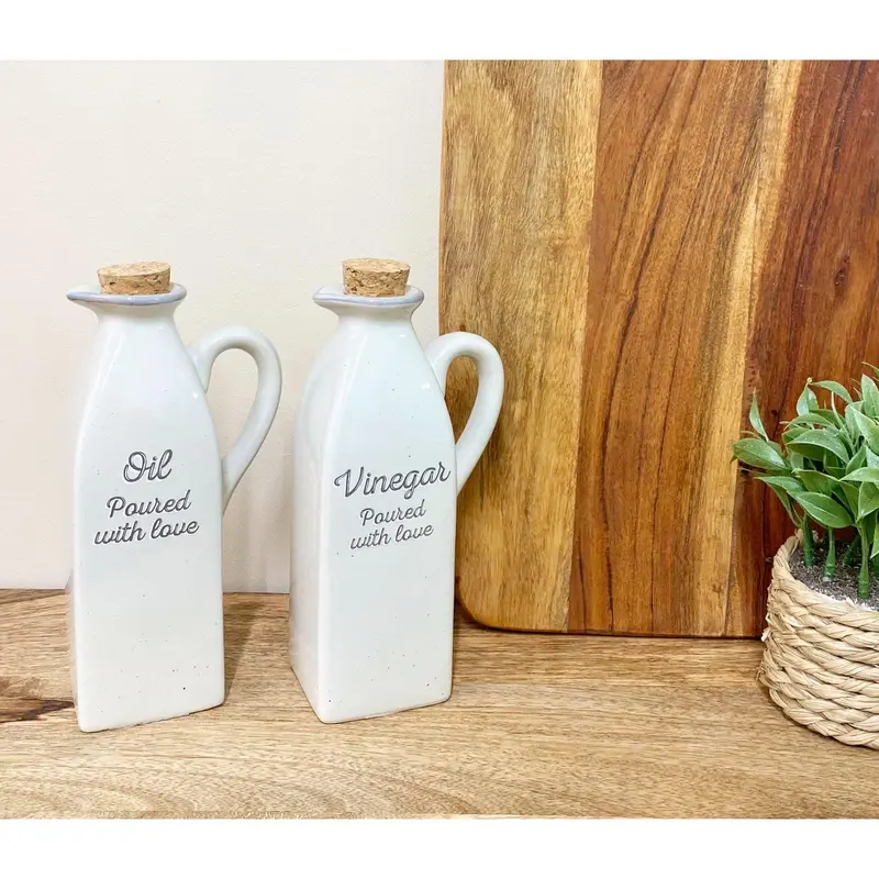 Antique Grey Oil & Vinegar Containers 1