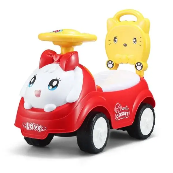 Children Toddler Walking Vehicle Walker Toy Swing Buggy Car with Music Storytelling Knowledge Quiz Horn Function Rider with Large Capacity Storage Space First Step Fun Present for Kids Children Toddler Indoor Outdoor Gift
