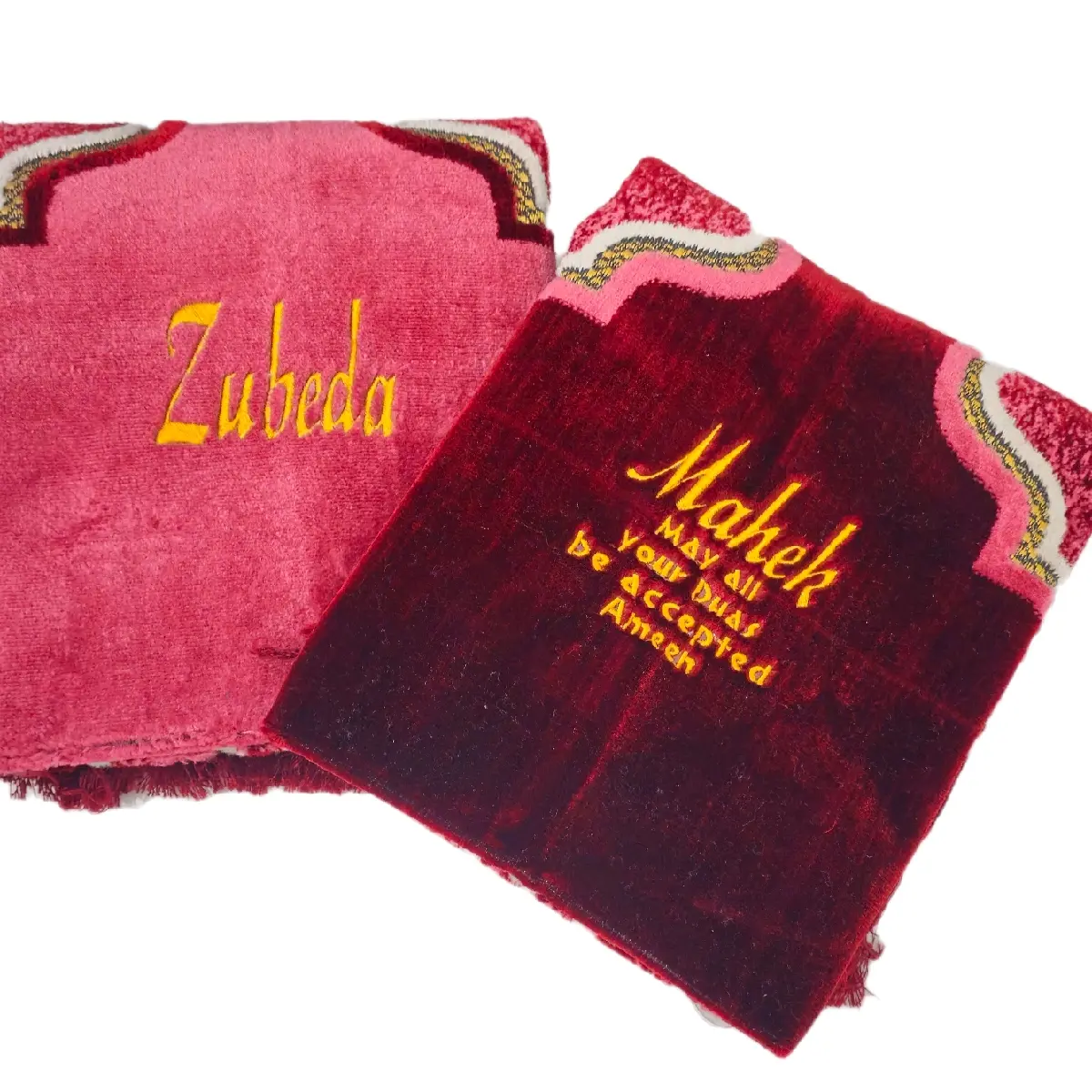 personalised embroided pink prayer mats eid ramadan mothersday gifts islamic gift made it turkey excellent soft quality