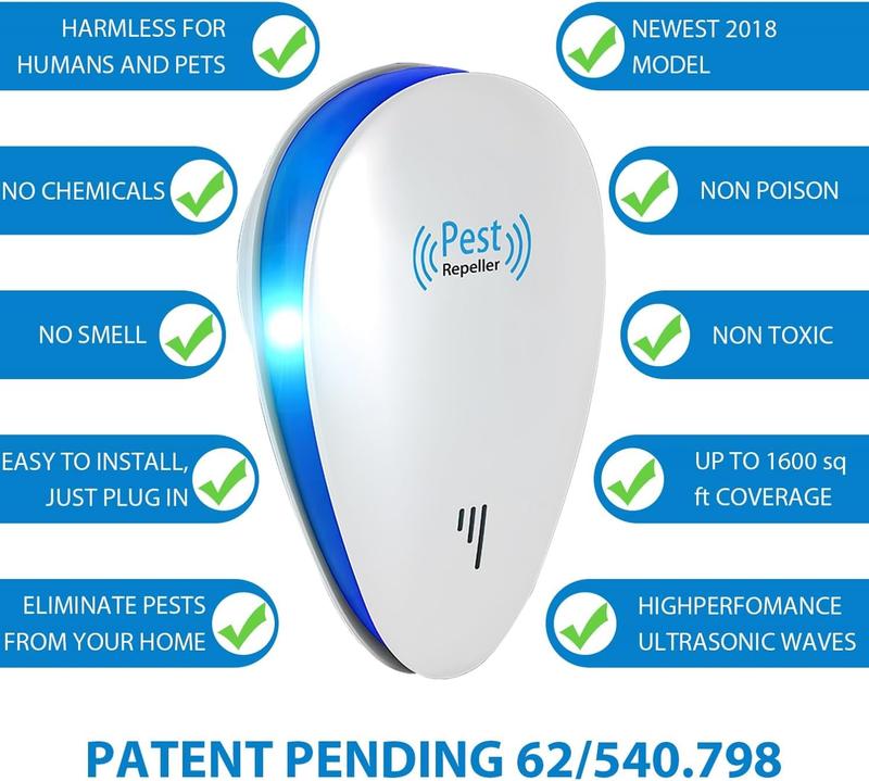 Ultrasonic Pest Repellent, Powerful Mouse Repeller - Effective against Mice, Rats, Spiders, Cockroaches, Rodents - Radiation Free - 4 Pack 2
