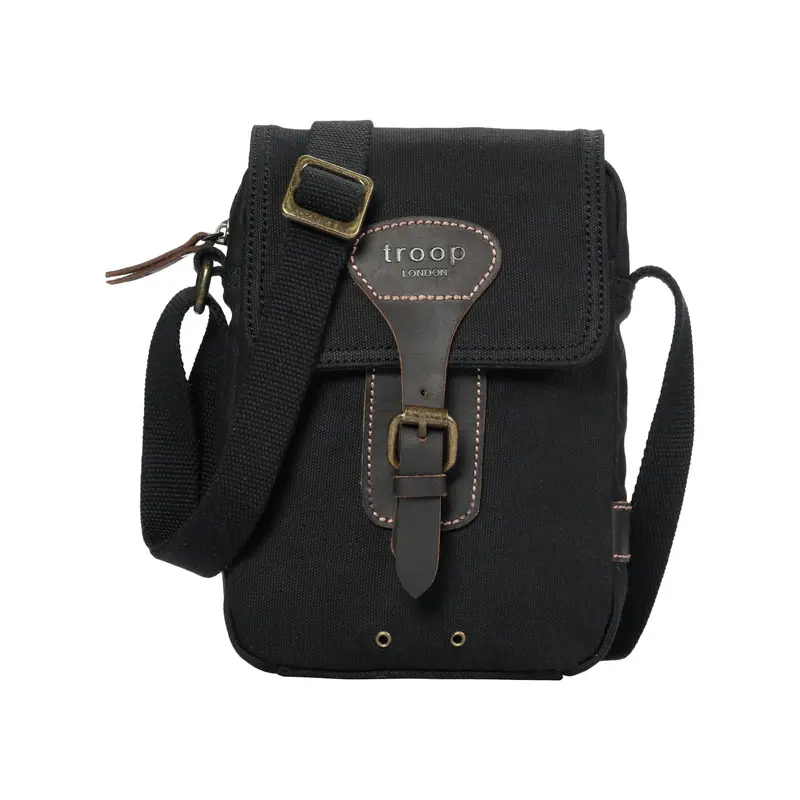 TRP0547 Troop London Heritage Canvas Across body Bag, Small Travel Bag, Shoulder Bag 0
