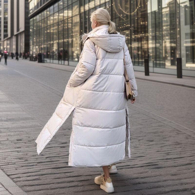 Product Introduction of Over The Knee Long Parkas Coat Female 2024 Winter Fashion Slim-fit Down Cotton Hooded Thick Warm Parkas Coat Winter Jacket Women 17