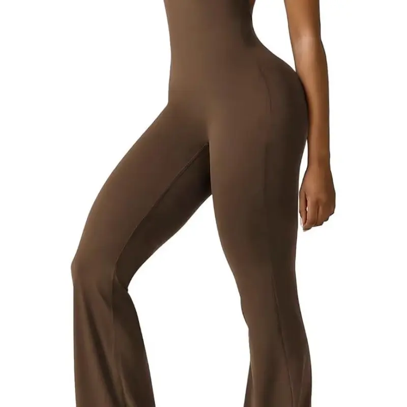 Vertvie Sleeveless Flare Jumpsuits Sexy Backless Bodycon V Back Scrunch size S Fit Womenswear Casual Comfortable Elegance Feminine Style 1