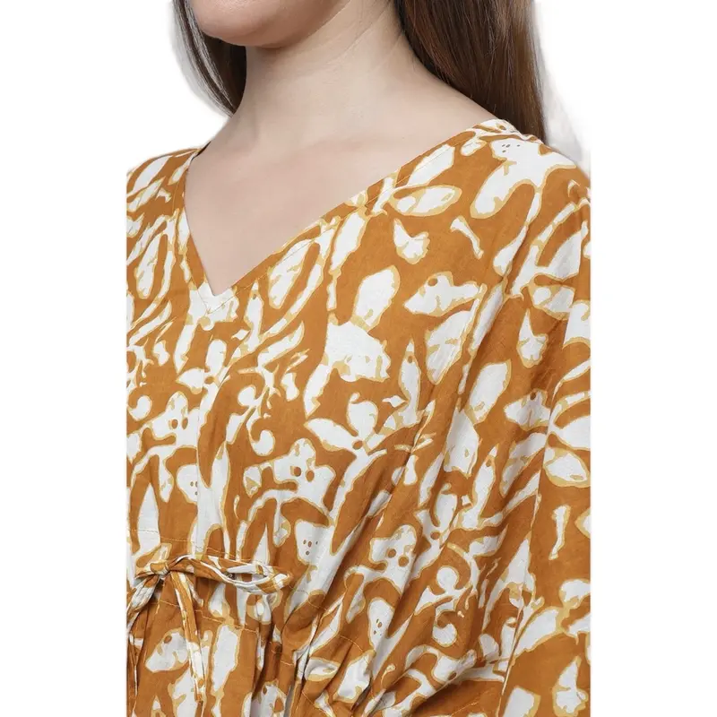 Floral printed pure cotton kaftan. Casual | Womenswear  | Comfortable Summer dress Batwing Boho Clothing Fabric Chic Elegance Everyday Feminine 5