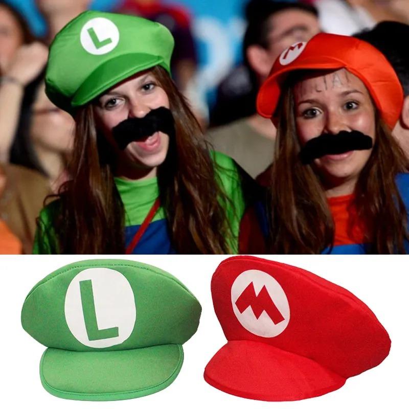 Product Introduction of Super Mario Cosplay Cap with Moustache Costume Menswear 48