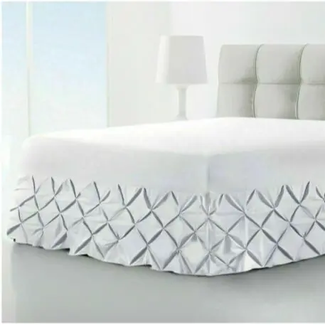 Pin Tuck Extra Deep Fitted Valance Bed Sheet 100% Egyptian Cotton Single Double King Bed Size 4
