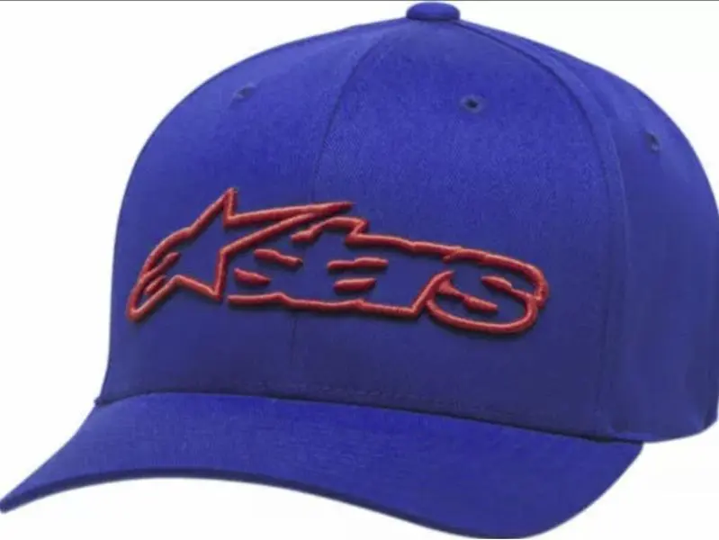 Alpinestar Blaze Hat Flexfit Cap Baseball Hat Casual Racing - Blue/Red