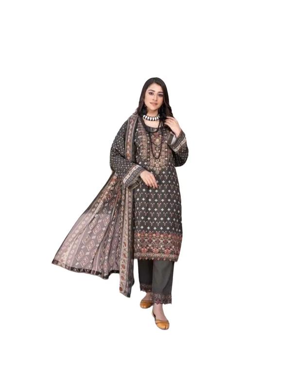 MSL-04 Digital jacquard Linen Bamber Chiffan Dupatta Dress Embroidered stitched suits Womenswear Clothing 0