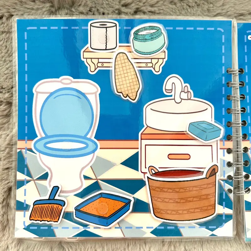 Toca Boca house Game children velcro book 5