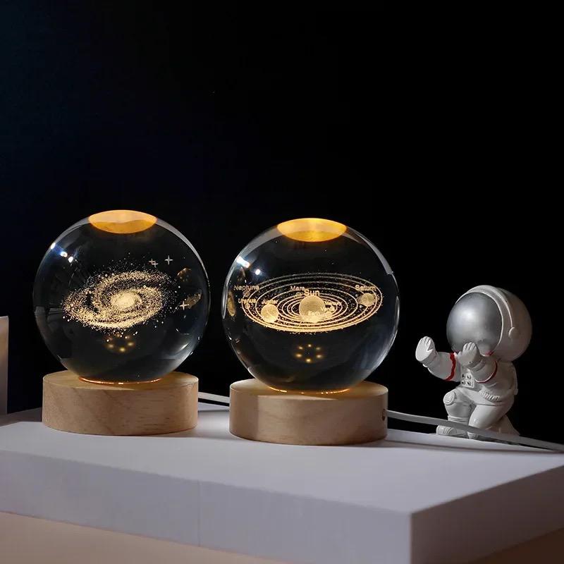 Product Introduction of Crystal Ball Night Light 3D Engraved Galaxy Crystal Globe with Warm LED Base, The Milky Way Lights as a Gift for Teens Boys and Girls 1